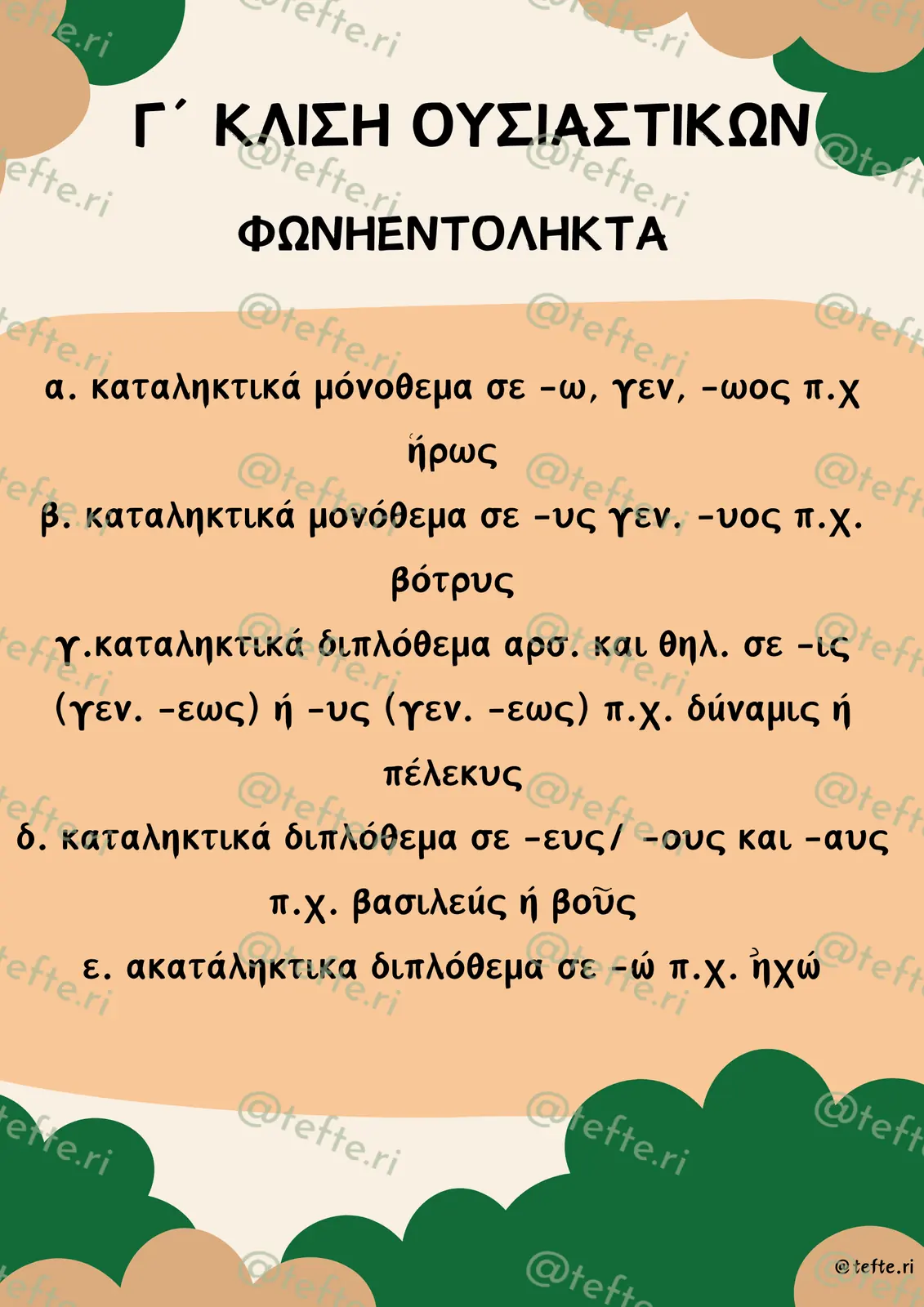 Εκπαιδευτικό υλικό «Γ' κλίση» για το Γυμνάσιο (2 σελίδες).
