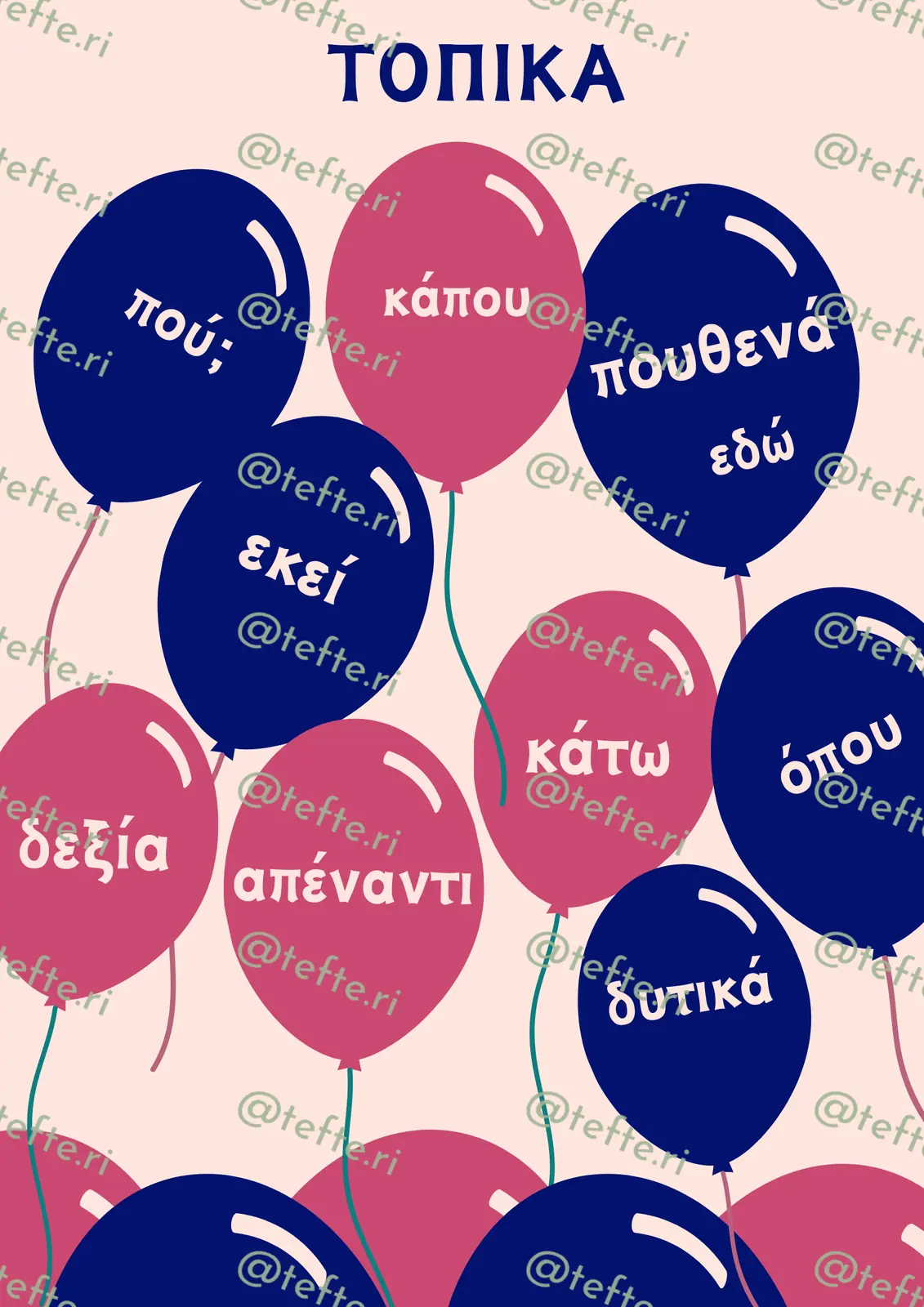 Εκπαιδευτικό υλικό «Επιρρήματα τοπικά» για το Δημοτικό.